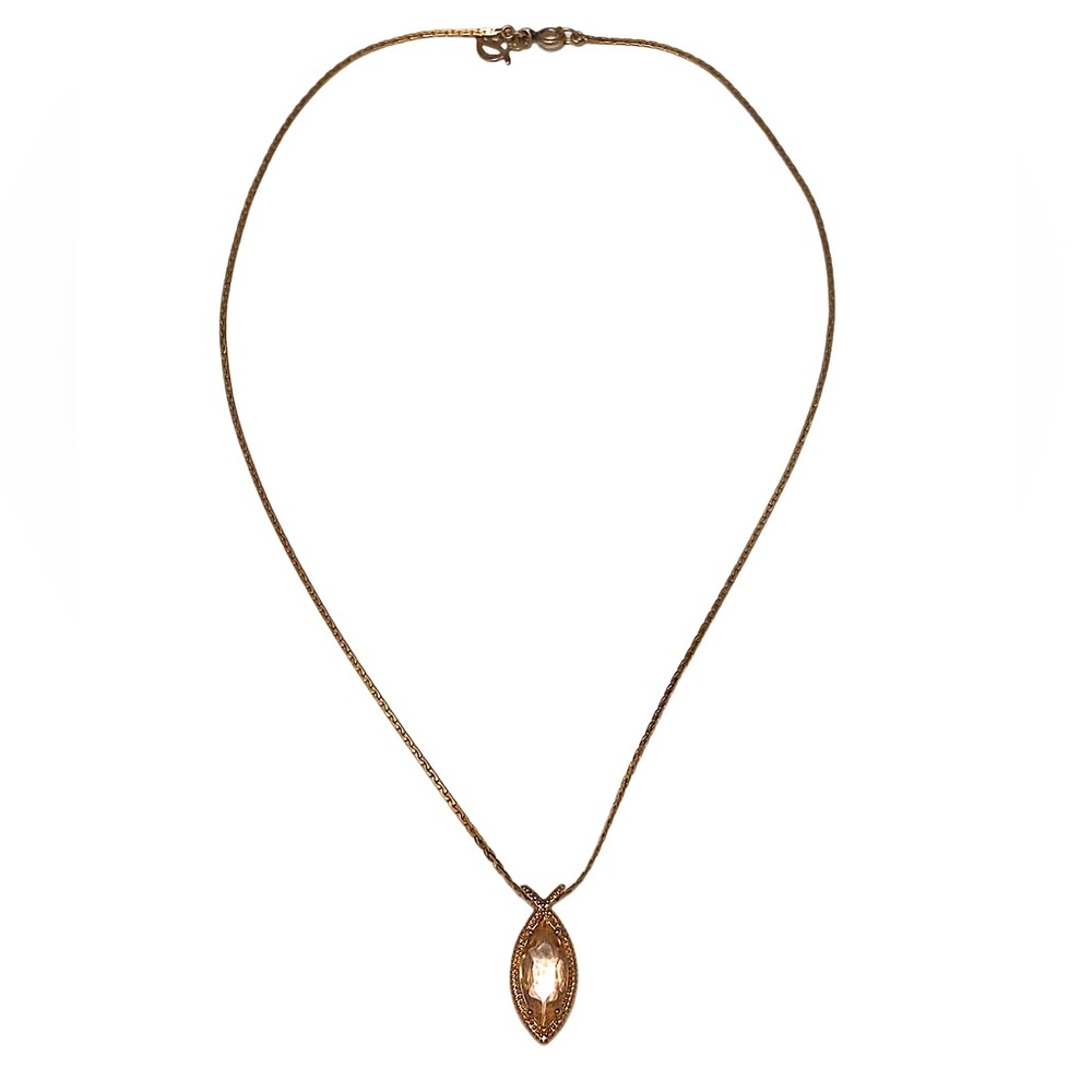 DANECRAFT Pink Marquis Cz Necklace Gold